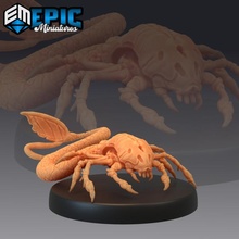 face jumper alien larvae claw hugger space crab store fantasy insect medieval monster rpg warhammer facehugger enemy tabletop dungeon dnd pathfinder npc pre-supported supported pre 3d print model - Mito3D