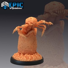 face jumper egg alien larvae claw hugger space crab store fantasy medieval monster rpg warhammer facehugger enemy tabletop dungeon dnd pathfinder npc pre-supported supported pre 3d print model - Mito3D