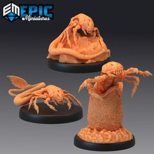 face jumper set alien larvae claw hugger space crab store fantasy medieval monster rpg warhammer facehugger enemy tabletop dungeon dnd pathfinder npc pre-supported supported pre 3d print model - Mito3D