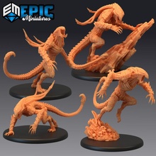 alien beast set extraterrestrial tentacle creature biologic weapon toys & games fantasy medieval monster rpg space warhammer enemy tabletop dungeon dnd pathfinder xenomorph npc pre-supported supported pre 3d print model - Mito3D