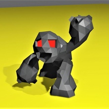 rock golem mini toys & games monster miniature resin low-poly 3d print model - Mito3D