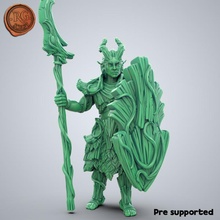 wood elf - warrior 01 toys & games fantasy shield support miniature dnd supported elve 3d print model - Mito3D