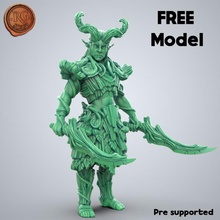 madera duende guerrero 02 juguetes juegos fantasía bosque miniatura elfos dnd soportado espadachín 3d print model - Mito3D
