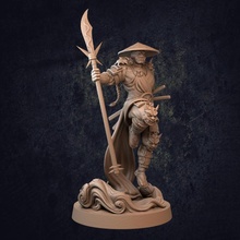 miku dragonkin warrior- presupported tabletop dragon dungeons fighter hero man mini rpg warrior character miniature male trappers asian dnd 32mm 75mm lodge okinja 3d print model - Mito3D