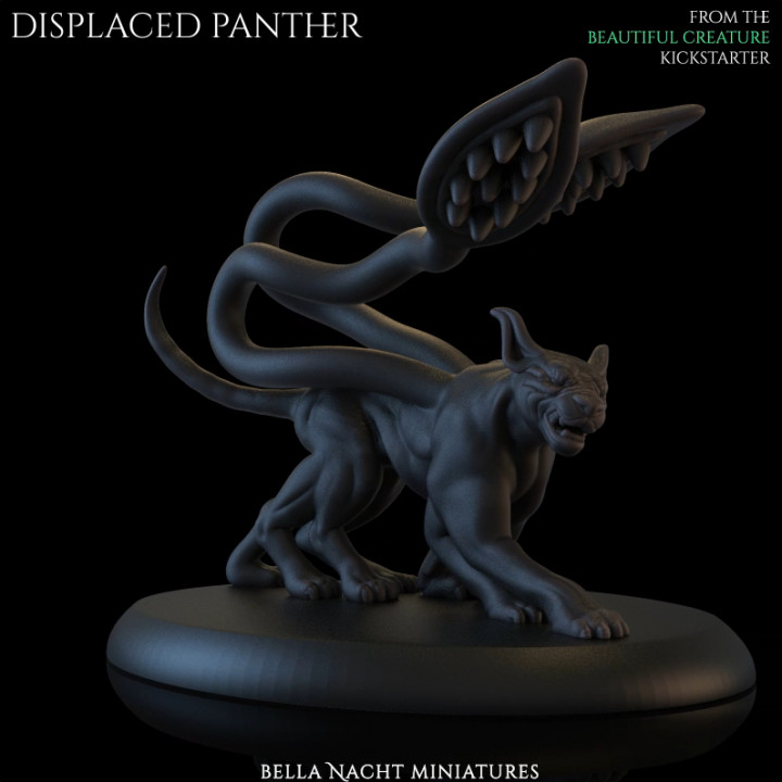 deslocado pantera tampo mesa fera gato criatura monstro tigre dnd felino deslocador 3D print model - Mito3D