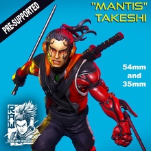 mantis takeshi tabletop fighter mini ninja rpg sci-fi miniature cyberpunk samurai 35 ttrpg ronin raw streetsamurai trpg 54 3d print model - Mito3D