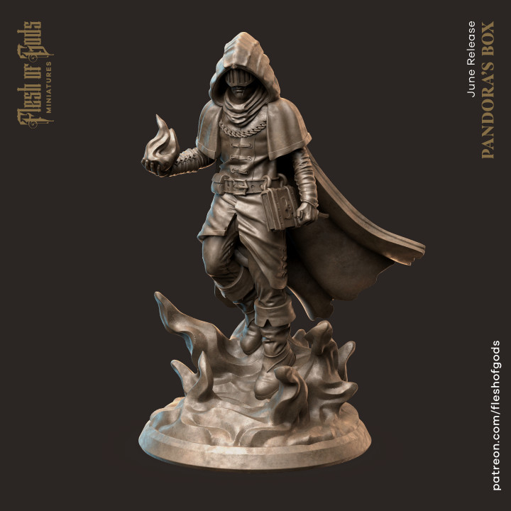 vertas bl dshed - human sorcerer toys & games fantasy rpg wizard magic mage cape d&d hooded 3D print model - Mito3D