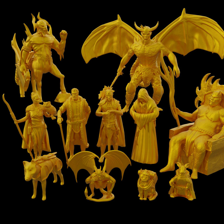 june 2021 ynk bundle toys & games demon cat dog elf pet sword vampire lord noble bunny druid pit cultist armored swordsman demons imp strahd armanite mammon 3D print model - Mito3D