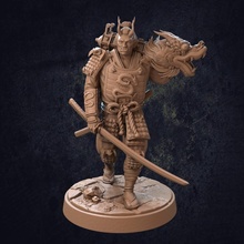 kaze oni-ka - presupported toys & games armor dragon dungeons fantasy fighter hero man character male royalty cannon trappers katana shogun asian dnd oni lodge okinja 3d print model - Mito3D