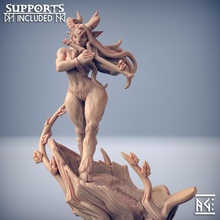 nihae - arverian woodkeepers beauty fantasy pinup & hollow tree store dragons dungeons elf mini rpg nymph miniature tabletop supports elven dnd druid ttrpg artisan guild presupported supported 3d print model - Mito3D