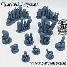 geknackt Kristall Formationen Spielzeuge Spiele Fantasie 28mm 32mm Kristalle Sablebadger 3d print model - Mito3D