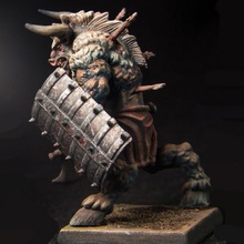 minotaur toys & games army axe beast shield sword painted tabletop 28mm 32mm fabtasy 3d print model - Mito3D