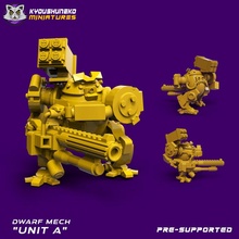 enano mech juguetes juegos robot martillo guerra ciencia ficción ponerse cuclillas 3d print model - Mito3D