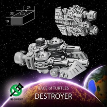 destroyer turtle race toys & games miniatures sci-fi space spaceship 3dprint boardgames tabletop turtles spacecraft board stellar ti4 3d print model - Mito3D