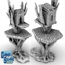 cabane arbres poste garde jouets Jeux elfe forêt tour guet bois druide 3d print model - Mito3D