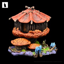 goblin mushroom house & lilly pad walkway toys games orc witch swamp lillypad 3d print model - Mito3D