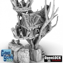 tree fort toys & games elf house tree treehouse druid treefort 3d print model - Mito3D