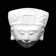 pottery smiling head 1 british museum london scan 3d print model - Mito3D