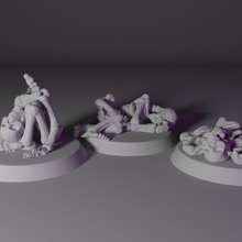 Skelett Knochen Haufen einstellen 2 unterstützt frei Spielzeuge Spiele Drachen Dungeons Miniaturen Schädel Untote Miniatur tot Brettspiel Tischplatte Minis Skelette 3d print model - Mito3D