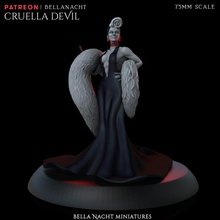 Cruella diabo fêmea real mulher aristocrata rico urbano socialite riqueza hollywood atrevido 3d print model - Mito3D