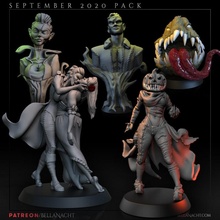 Halloween 2020 Patreon pack jouets Jeux citrouille effrayant vampire Frankenstein sanctifier diorama femme imiter tête vampires 3d print model - Mito3D