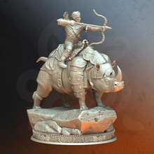 rhino rider toys & games archer desert fantasy horse cavalry scout dnd arab arabian 3d print model - Mito3D