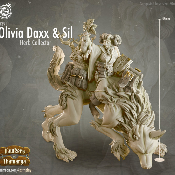 Olivia daxx Sil pre supported oyuncaklar oyunlar kadın ot kahraman Kurt bekçi kolektör korkunç kurtlar monte Tiefling 3D print model - Mito3D