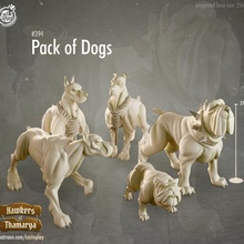 pack dogs pre-supported toys & games dog d&d doggo mastiff dogge 3d print model - Mito3D