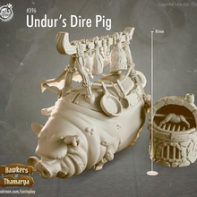 undur's dire pig pre-supported toys & games fantasy dnd castnplay presupported 3d print model - Mito3D