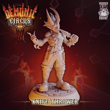 knife thrower toys & games demon circus dnd tiefling 32mm ttrpg trpg 3d print model - Mito3D