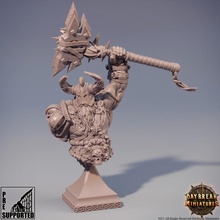 higgurath doubleslit - bust toys & games axe barbarian dragons dungeons mini miniatures rpg tabletop wargame chaos dnd daybreak 3d print model - Mito3D