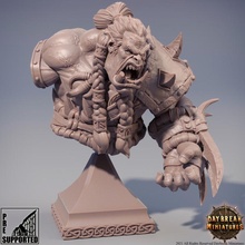 zweitung blutnagel - bust toys & games dragons dungeons mini miniatures orc rpg male wow tabletop wargame dnd daybreak 3d print model - Mito3D