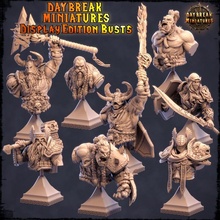 daybreak miniatures - bust pack 1 toys & games barbarian dragons dungeons mini orc rpg wow tabletop elves paladin chaos dnd bundle busts dwarfs 3d print model - Mito3D