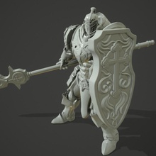 angelic knight v03 toys & games armor spear angel heaven angelknight 3d print model - Mito3D