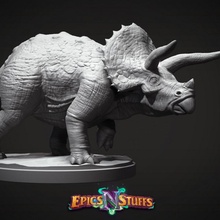 triceratopo miniatura pre supported negozio bestia dino dinosauro draghi dungeon fantasia storico mostro rpg cacciatore corna gioco tavolo dnd ttrpg erbivoro paleoart 3d print model - Mito3D