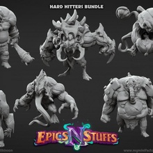 hard hitters bundle - pre-supported miniatures store bear dragons dungeons halloween monster pumpkin rpg warhammer hulk boardgame tabletop ogre abomination saving dnd pathfinder umber supported 3d print model - Mito3D