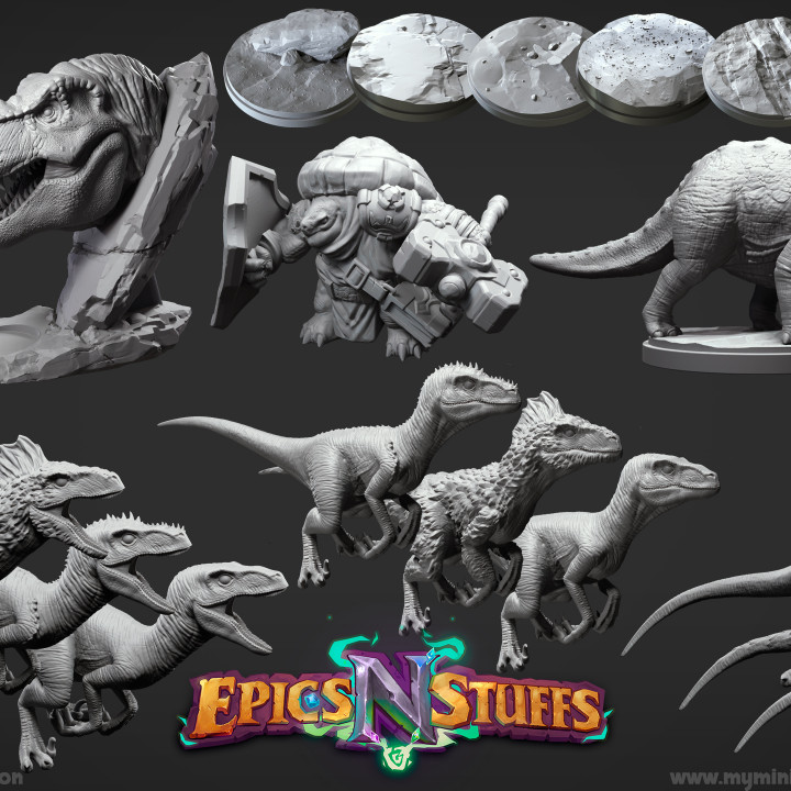 destanlar 'n' maddeler ay 21 Salıverme pre supported mağaza büst dino Dinozor ejderhalar Zindanlar fantezi rpg heykel t rex savaşçı masa oyunu temel masaüstü paladin Raptor Tyrannosaurus dnd 3D print model - Mito3D