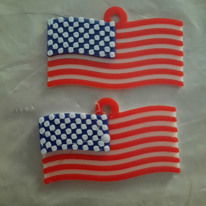 Estados Unidos bandera colgante pendiente America collar 4thofjuly EEUU estadounidense 3D print model - Mito3D