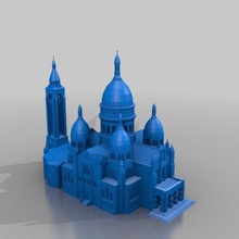 sacro ur basilica montmartre Parigi Francia Chiesa coeur 3d print model - Mito3D