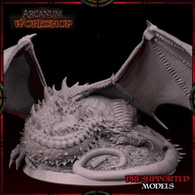 Trésor dragon jouets Jeux créature sombre fantaisie rouge wargaming marteau guerre lotr 110mm dnd Smaug tr dieu bigdragon table 3d print model - Mito3D