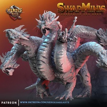 swapmini 12 - ngigra hydra toys & games creature dragon monster snake titan d&d dnd pathfinder 3d print model - Mito3D