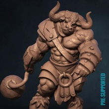 minotaur brute 1 toys & games greek mythology dungeon flail 3d print model - Mito3D