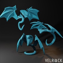 volador cobra presupuesto juguetes juegos criatura fantasía reptil serpiente d dnd mazmorras dragones coulla familiar 3d print model - Mito3D