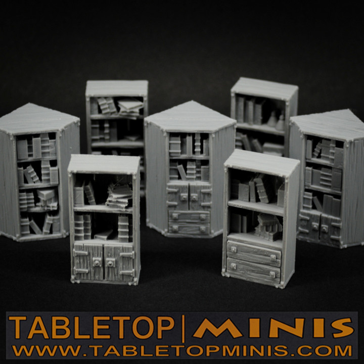 livre étagères jouets Jeux meubles mini miniatures soutenir étagère livres accessoires miniature table minis bibliothèque enterrer cabinet dnd 3D print model - Mito3D