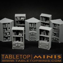 libro estantería juguetes juegos mueble mini miniaturas apuntalar estante libros accesorios miniatura mesa minis biblioteca dejar gabinete dnd estanterías 3d print model - Mito3D