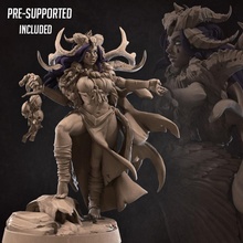 circe black scavenger toys & games dark fantasy female game girl nature magic miniature witch horns boardgame tabletop mojo patreon spell dnd sorceress tiefling marauder antlers vulture loyalty voodoo hellspawn tieflings 3d print model - Mito3D