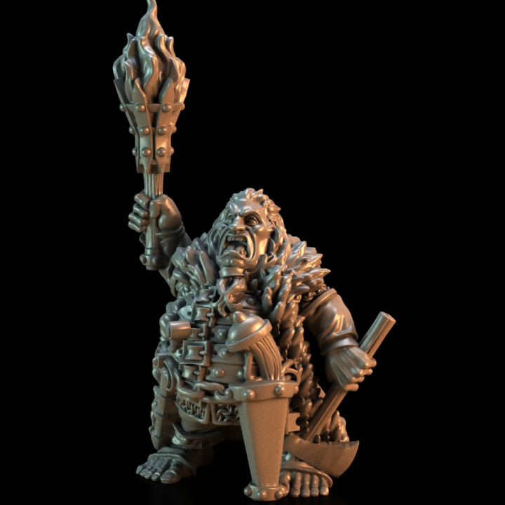 halfling witch hunter axe & pistol toys games rpg warhammer torch crossbow wargame hobbit empire d&d mordheim mercenary vermintide shire 3D print model - Mito3D
