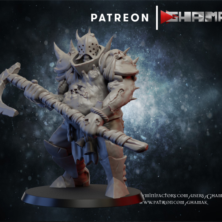 chaos4 pestilence warrior support ready toys & games dragons dungeons fantasy warhammer miniature hammer wargame dnd 3D print model - Mito3D