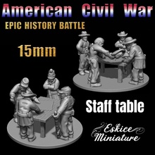 staff table - epic history battle american civil war -15mm scale toys & games figurine head miniature south wargame north quarter 15mm eskice hq acw qg 3d print model - Mito3D