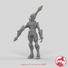 dark elf spearman 1 inch base 32 mm height medium miniature toys & games board dragons dungeons fantasy game mini rpg tabletop elves d&d 5e pre-supported swargard 3d print model - Mito3D